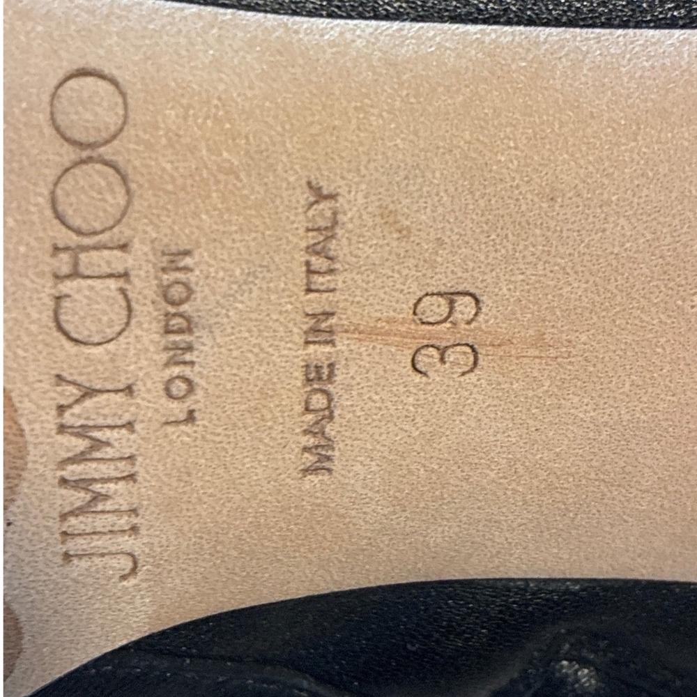 Jimmy Choo Black Leather Satin Cage Back Pointed Toe Ankle Boots Size 39 - Picture 9 of 9